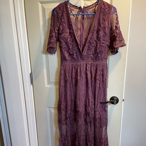 Lace dress with romper under